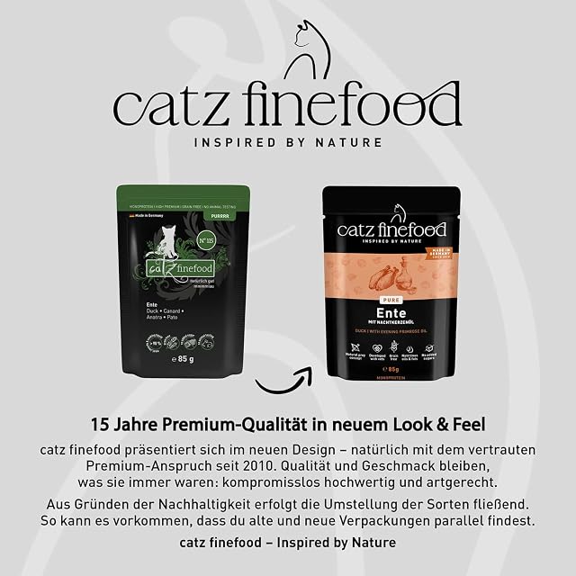 Foto 2 de 6 de catz finefood Purrrr Pato Monoproteína Comida para Gatos Mojado N° 115, para Gatos sensibles a la nutrición