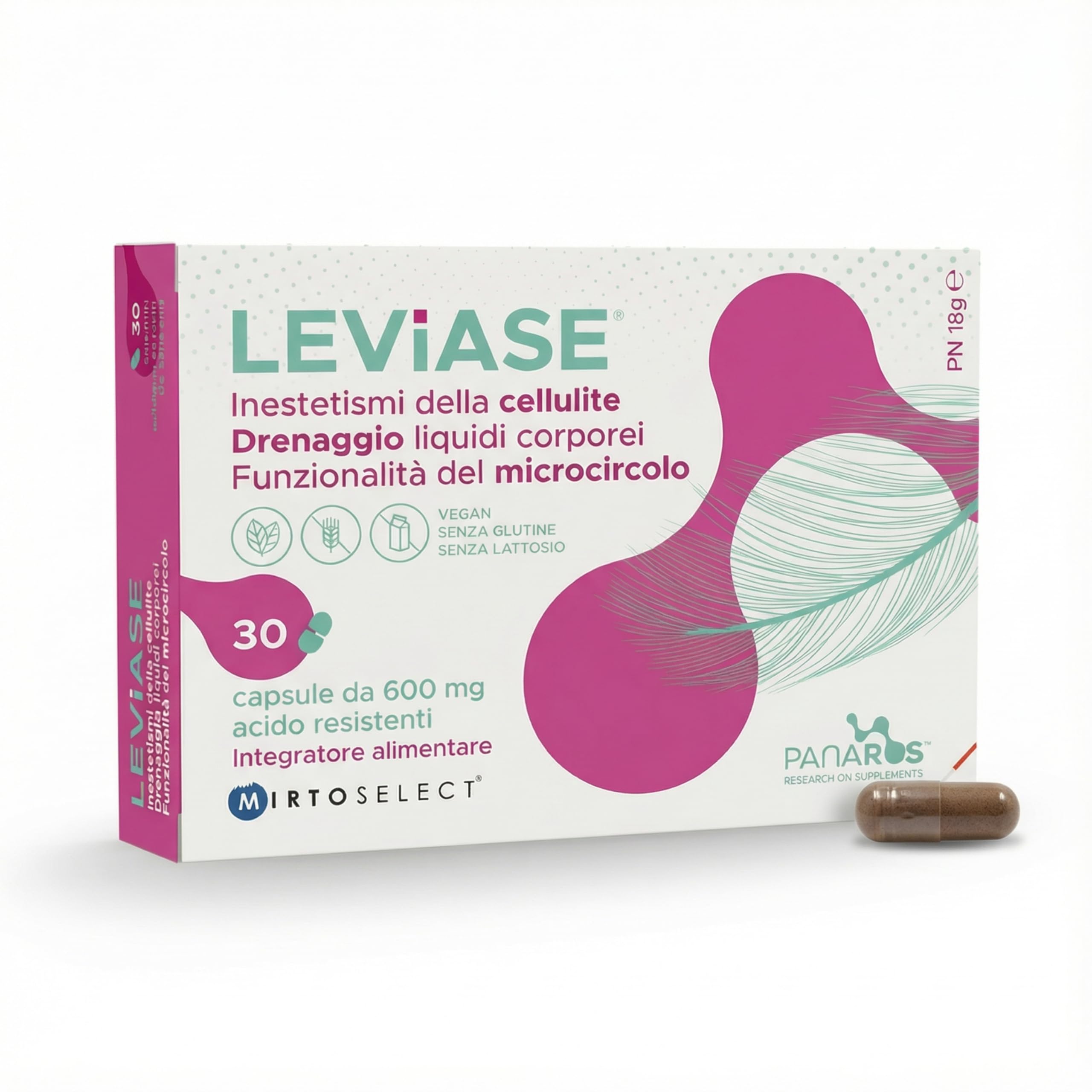 LEViASE Integratore Cellulite, Gambe Pesanti e Microcircolo, 30 Capsule | Forte 