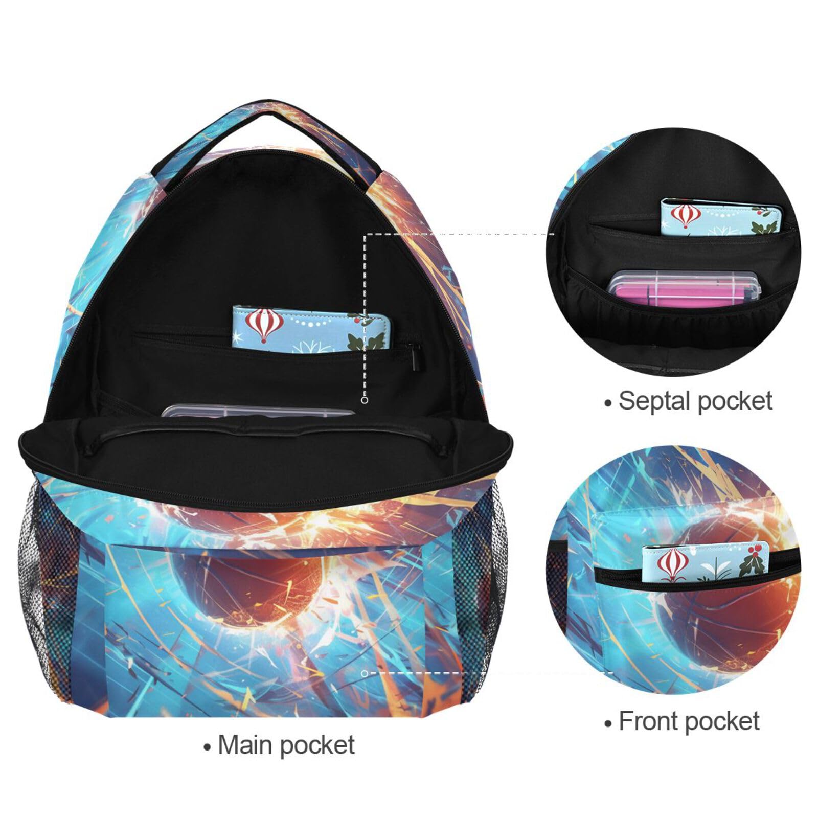 Potenza Spinning Basket Zaino per Bambini Studente Scolastico Zaino da Bookbag Borsa Del Libro per Viaggio Teenager Ragazze Ragazzi Capretto