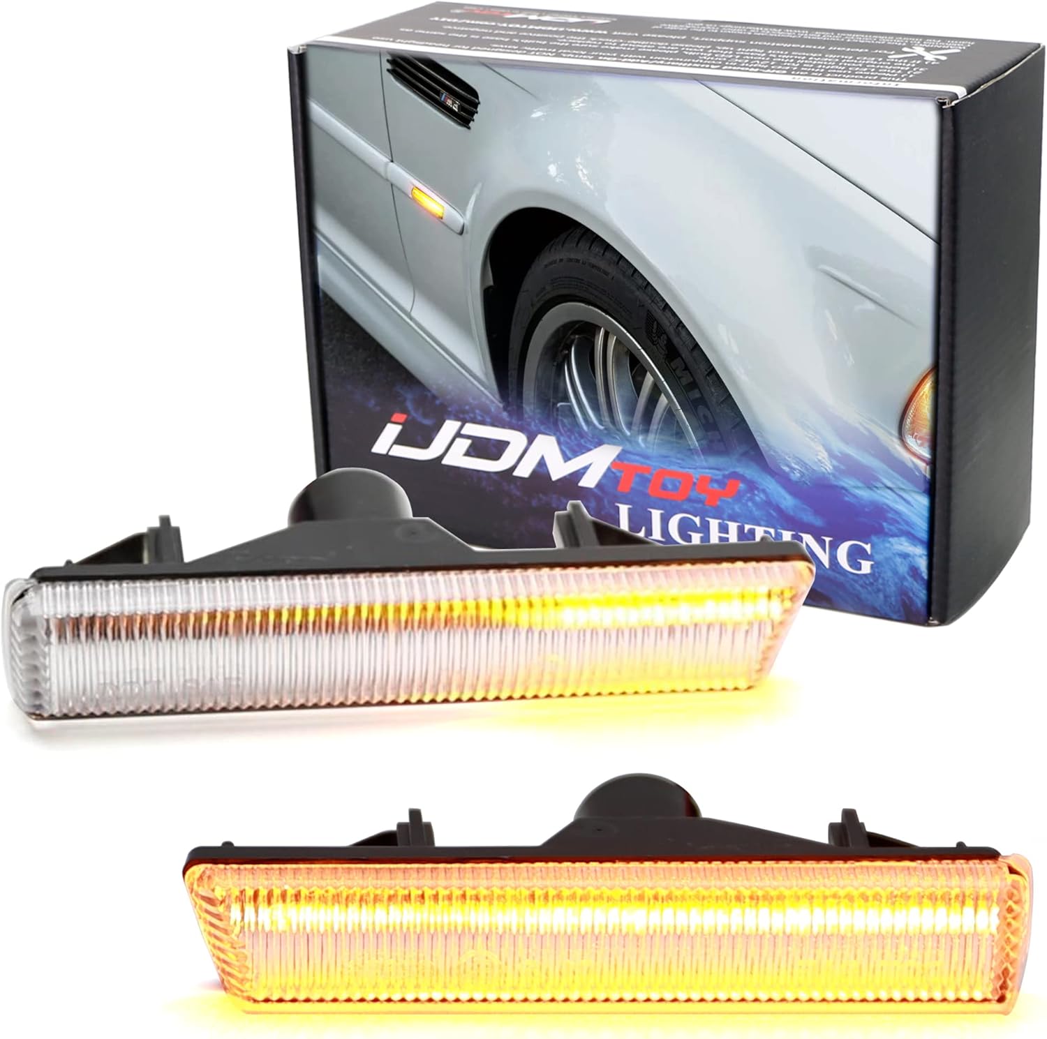iJDMTOY SemiClear Lens Fender Amber Full LED Sequential
