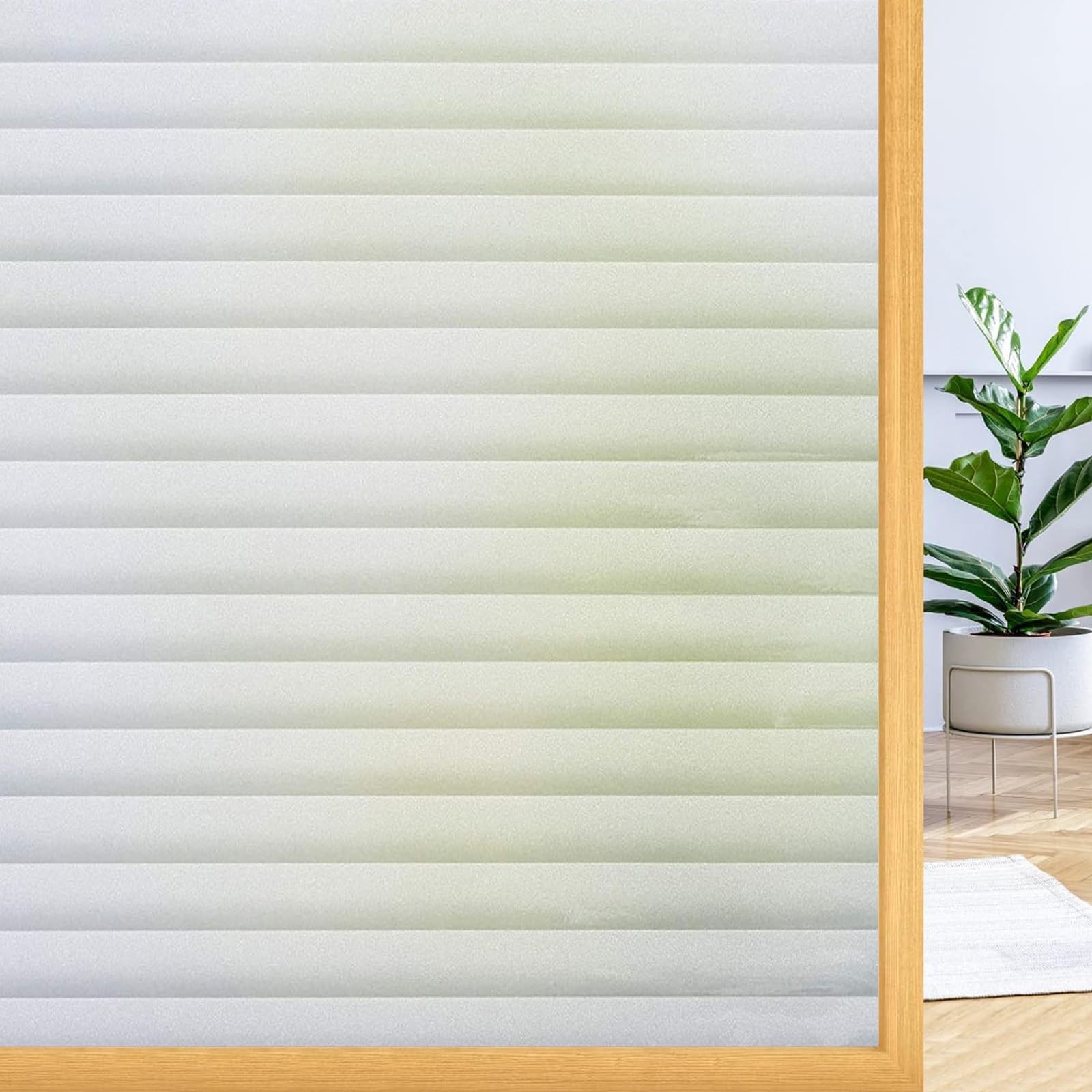 Fenster Milchglasfolie 152 x 900 cm Uv-Schutz Folie Sichtschutz Hitze Fenster Sichtschutzfolie Uv-Schutz Anti-Uv Statische Folie für Büro Und Haus, Streifen