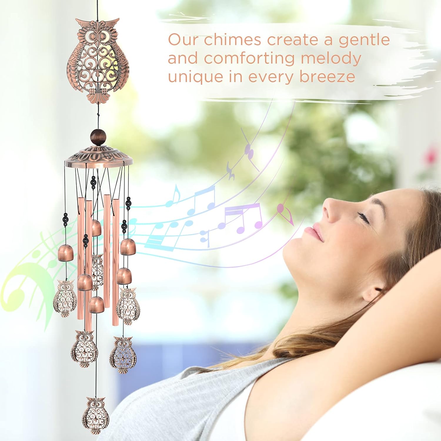 JOBOSI Retro Wind Chimes, Retor Garden Decor, Wedding Gift Best Gift for Mom, Birthday Gift, Metal Romantic Housewarming Gift for Women, Wind Chimes Outdoor Decor, Indoor Decor