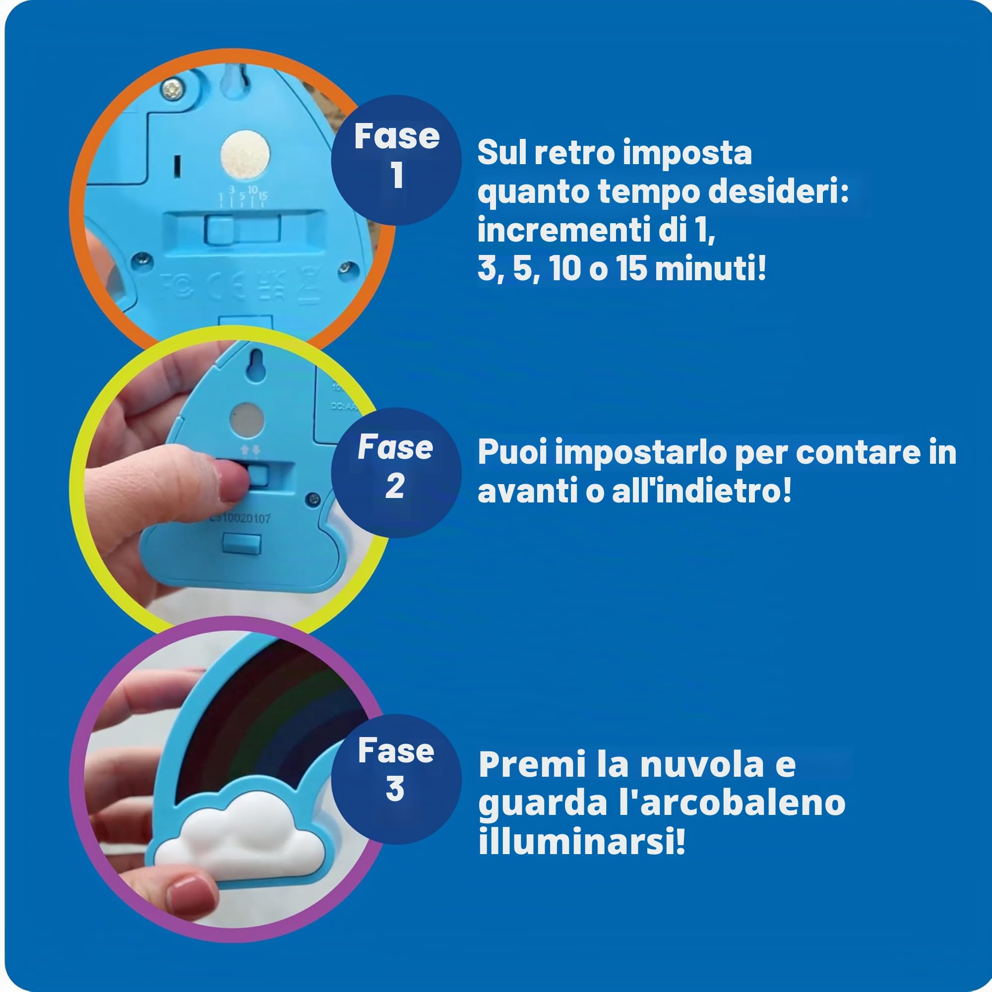 Learning Resources Timer Visivo Arcobaleno per Bambini, Dai 3 Anni, Timer per Classe e Casa, Supporto Sensoriale per Transizioni, 5 Impostazioni di Tempo