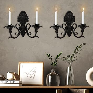 jxgzyy Candle Sconces Set of 2 Wall Candle Holder Metal Candle Sconces