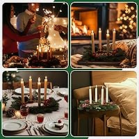 Vista 6 de 6 piezas de corona de Adviento de Navidad, candelabros de Adviento para coronas, anillos de bronce, candelabros de hierro forjado, candelabro