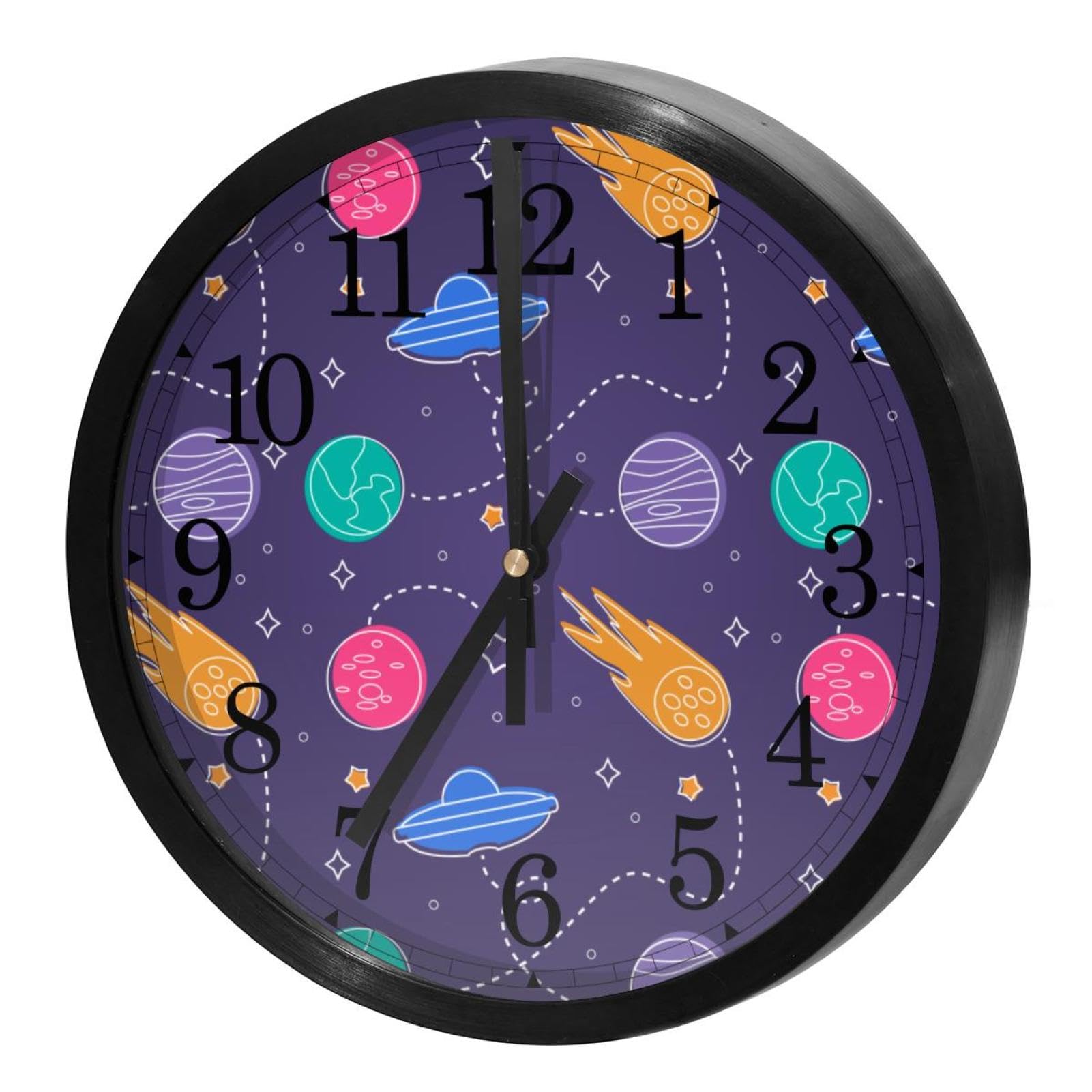 Horloge murale silencieuse à quartz décor espace pour la maison et le bureau