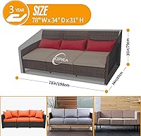 Vista 2 de Kipiea Funda para sofá de patio, funda resistente para sofá de exteriores, impermeable, para invierno, funda para muebles de patio de 3 plazas