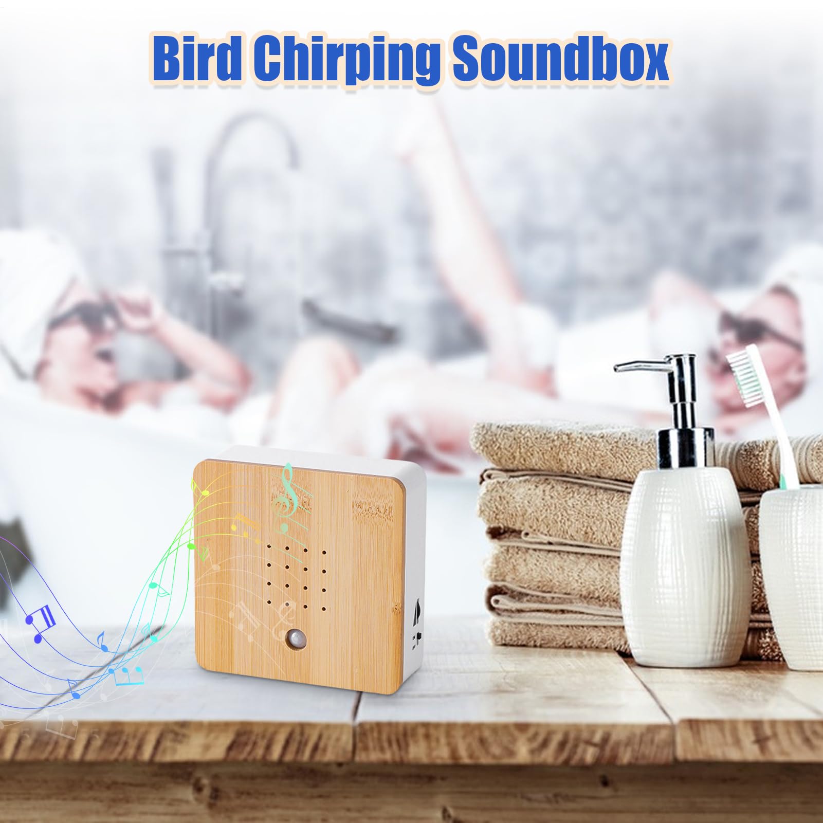 Zingende vogelbox - 15 cm wit geluid muziekapparaat, timer