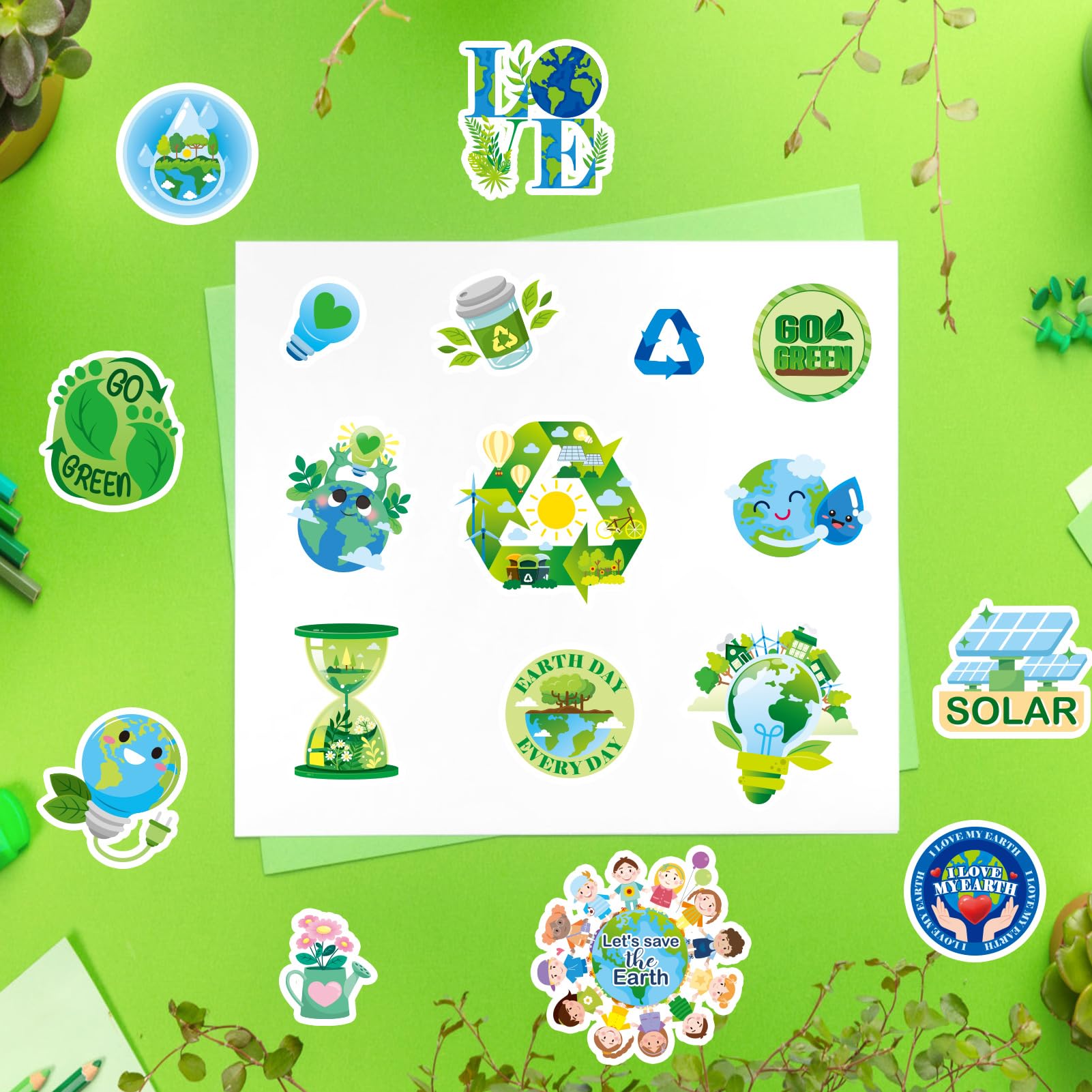 Environmental Vinyl Decal Earth Day Every Day Waterproof Vinyl Sticker ...