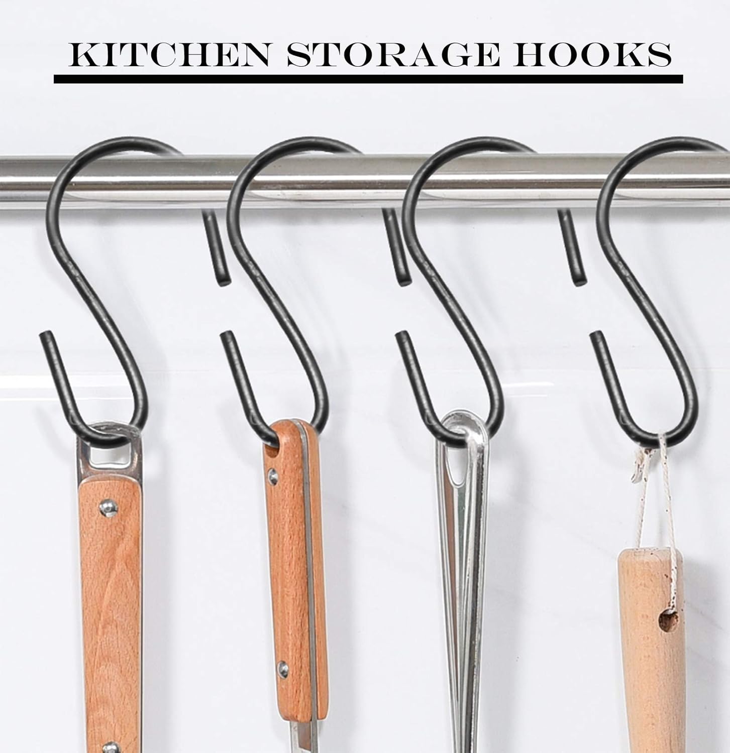 50PCS S Shaped Hooks 1 Inch Mini Ornament Storage Hooks for Hanging Jewelry Small Kitchenware Potted Plants, Black - Image 2