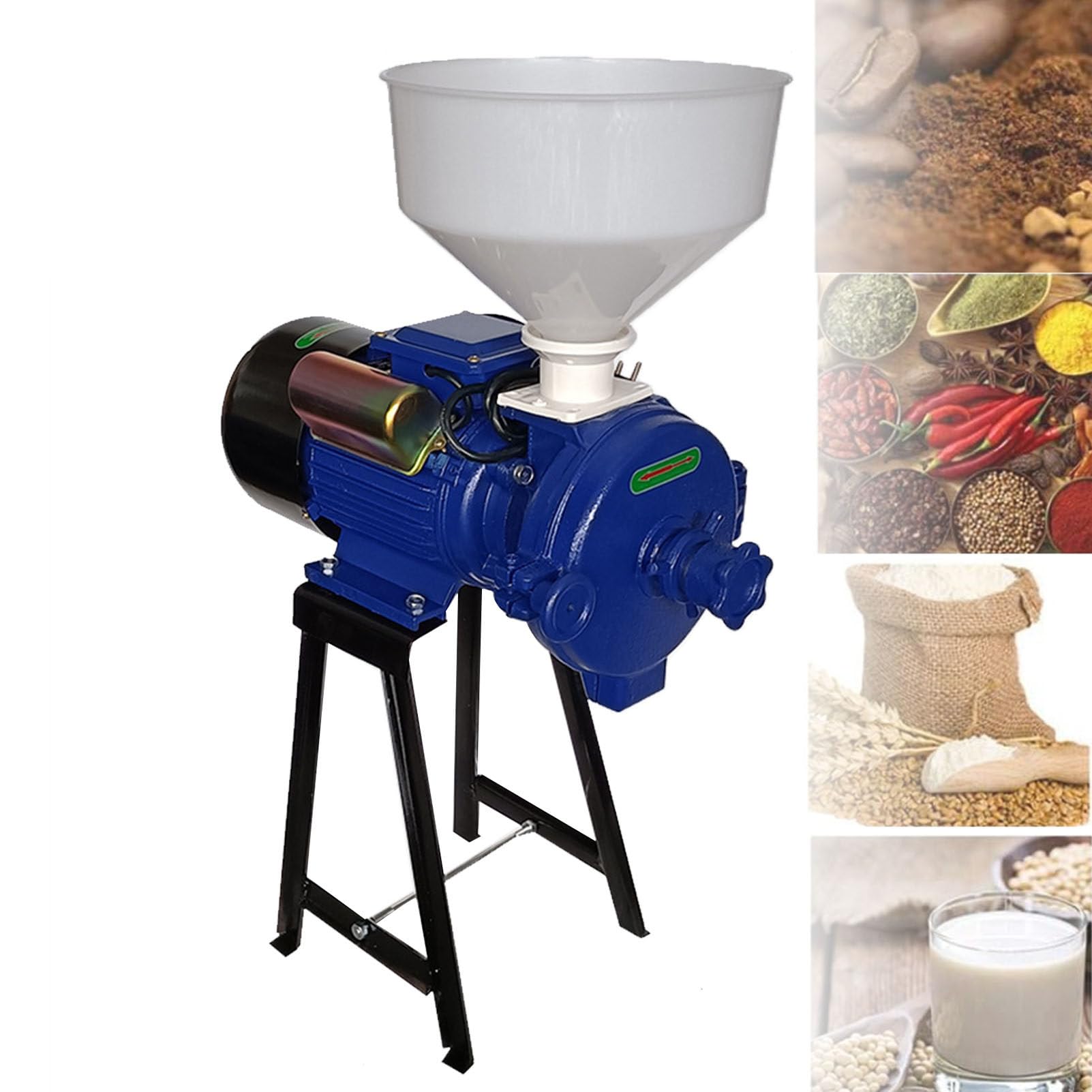Broyeur de céréales 1500W en métal robuste pour usage intensif