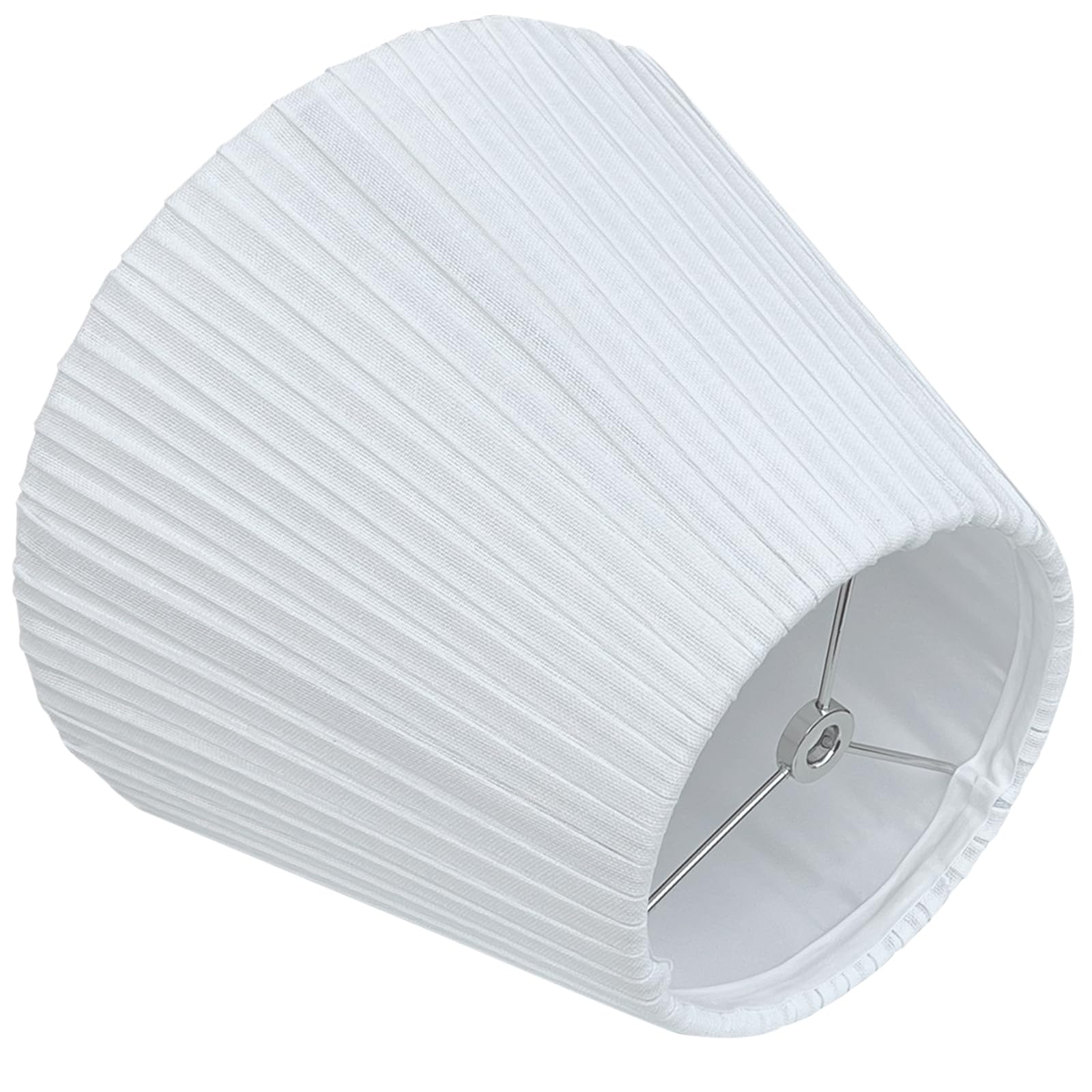 TOOTO STAR - Paralume piccolo per lampada da tavolo, da terra e da comodino, 15,2 x 25,4 x 19,1 cm, colore: bianco plissettato, realizzato a mano in lino naturale