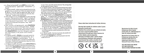 Miniatura 4 de Bits and Pieces Juego Sudoku de mano, juego de Sudoku electrónico de bolsillo con pantalla LED, mide 2-34 pulgadas de ancho x 4-34 pulgadas de largo
