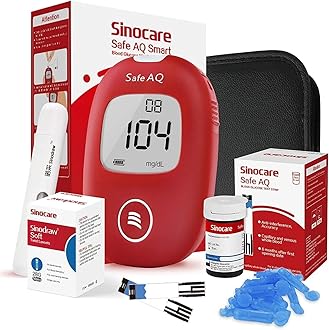 SAFE AQ SMART Blood Glucose Monitor/Machine | With 10 Strips and Lancets, One Lancet Device | No Coding, Measurements of Blood Sugar/Diabetes levels are fast, accurate and reliable