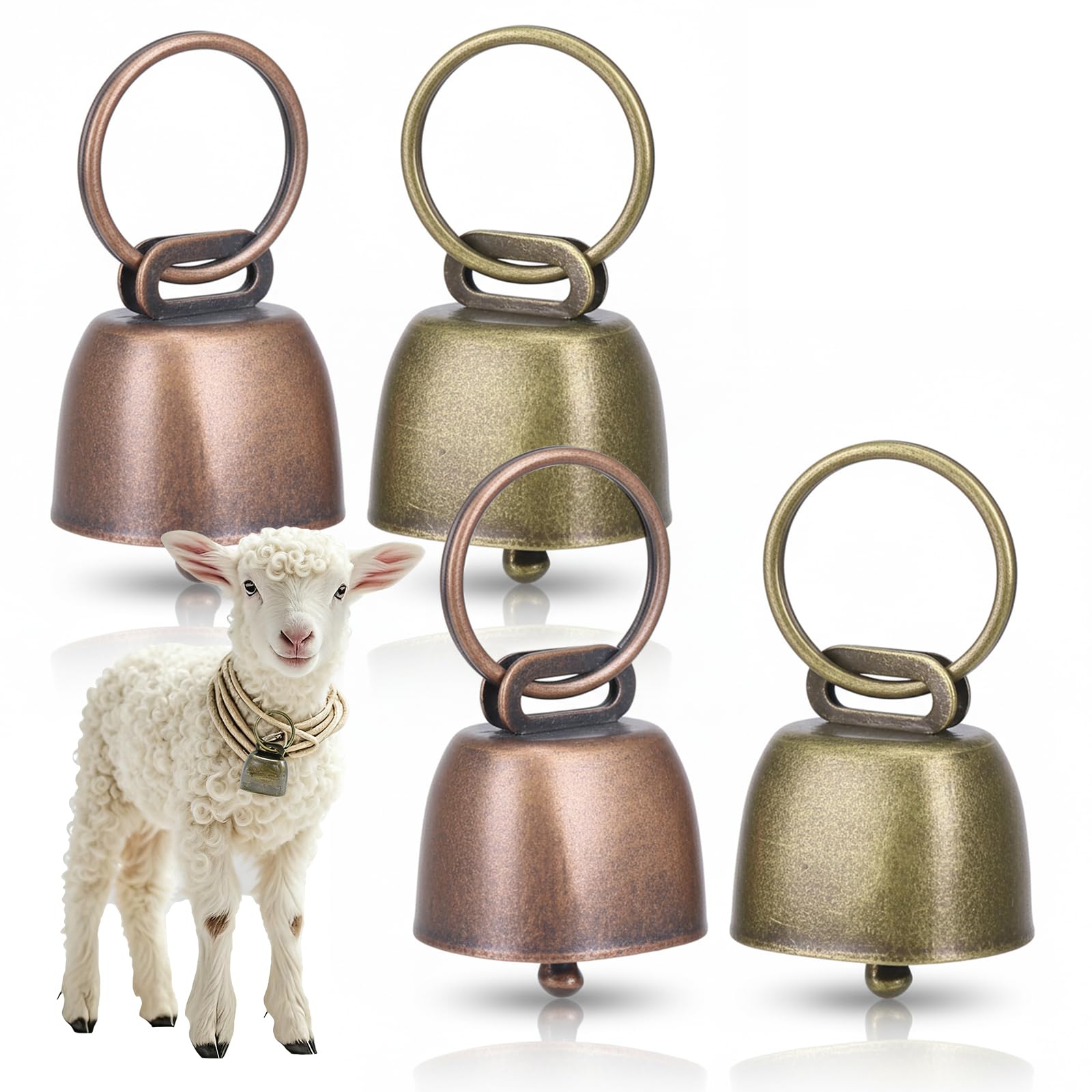 8 Pz campanello per pecore pascolo campanaccio per mucche piccola collana a campanaccio campane anti-smarrimento per animali domestici suono dell'anello campana pascolo rame Cabilock