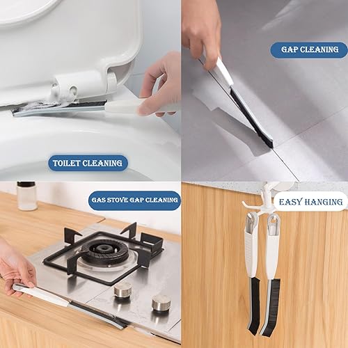 Miniatura 10 de 9 cepillos de limpieza de hendiduras de cerdas duras para uso doméstico, cepillo de limpieza de huecos, multifuncional, pequeño, juego de cepillos
