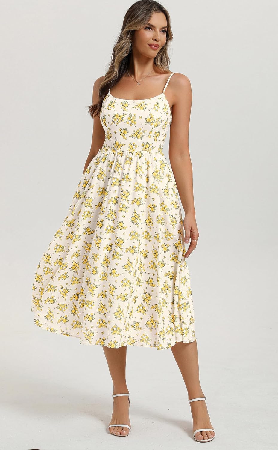 Belle Poque Floral Dress for Women 2026 Summer Sleeveless Midi Sun Dresses A-line Beach Elegant Sundresses with Pockets - Image 6