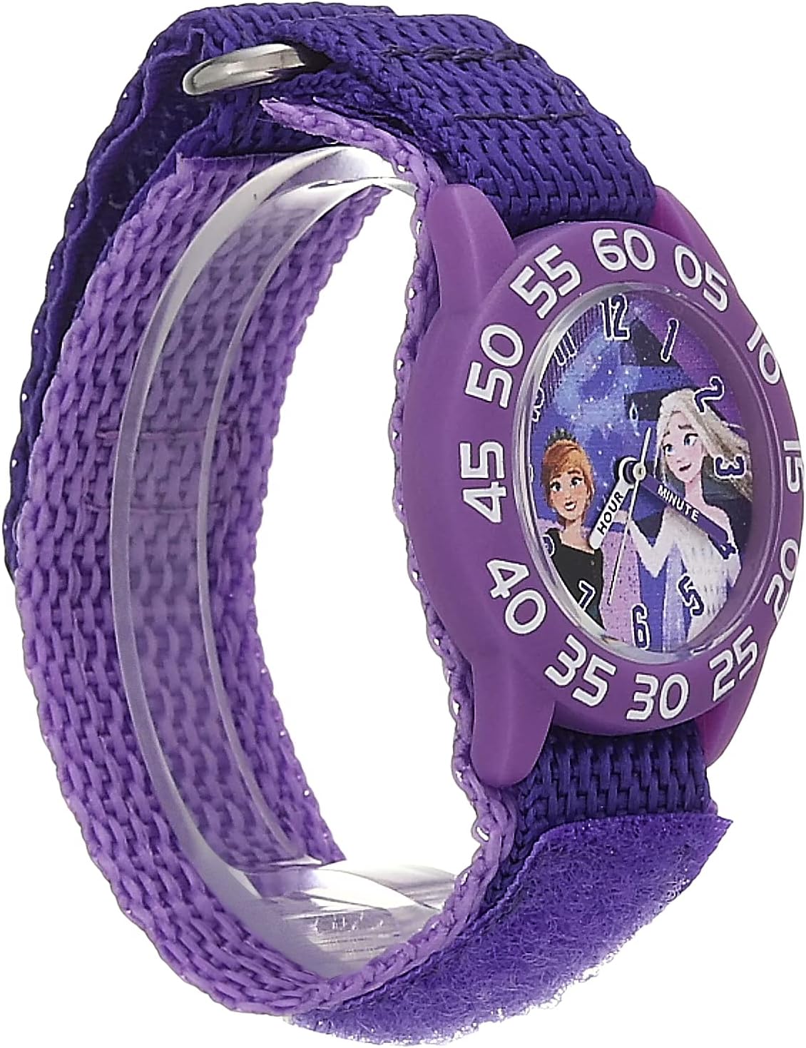 Disney Frozen Kids' Plastic Time Teacher Analog Quartz Nylon Strap Watch
