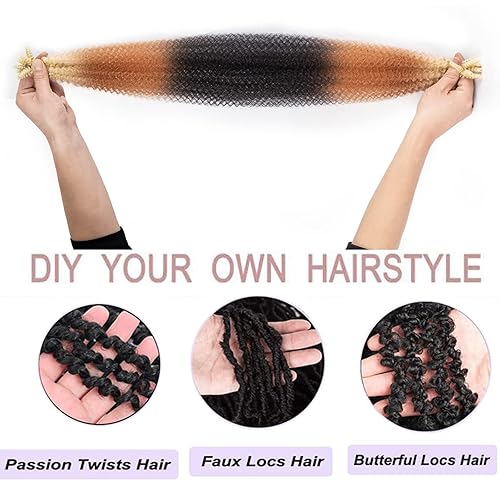 Miniatura 10 de 3 paquetes de cabello afro trenzado elástico de 10 pulgadas, 1B preseparado de cabello corto rizado para trenzar, cabello sintético suave de