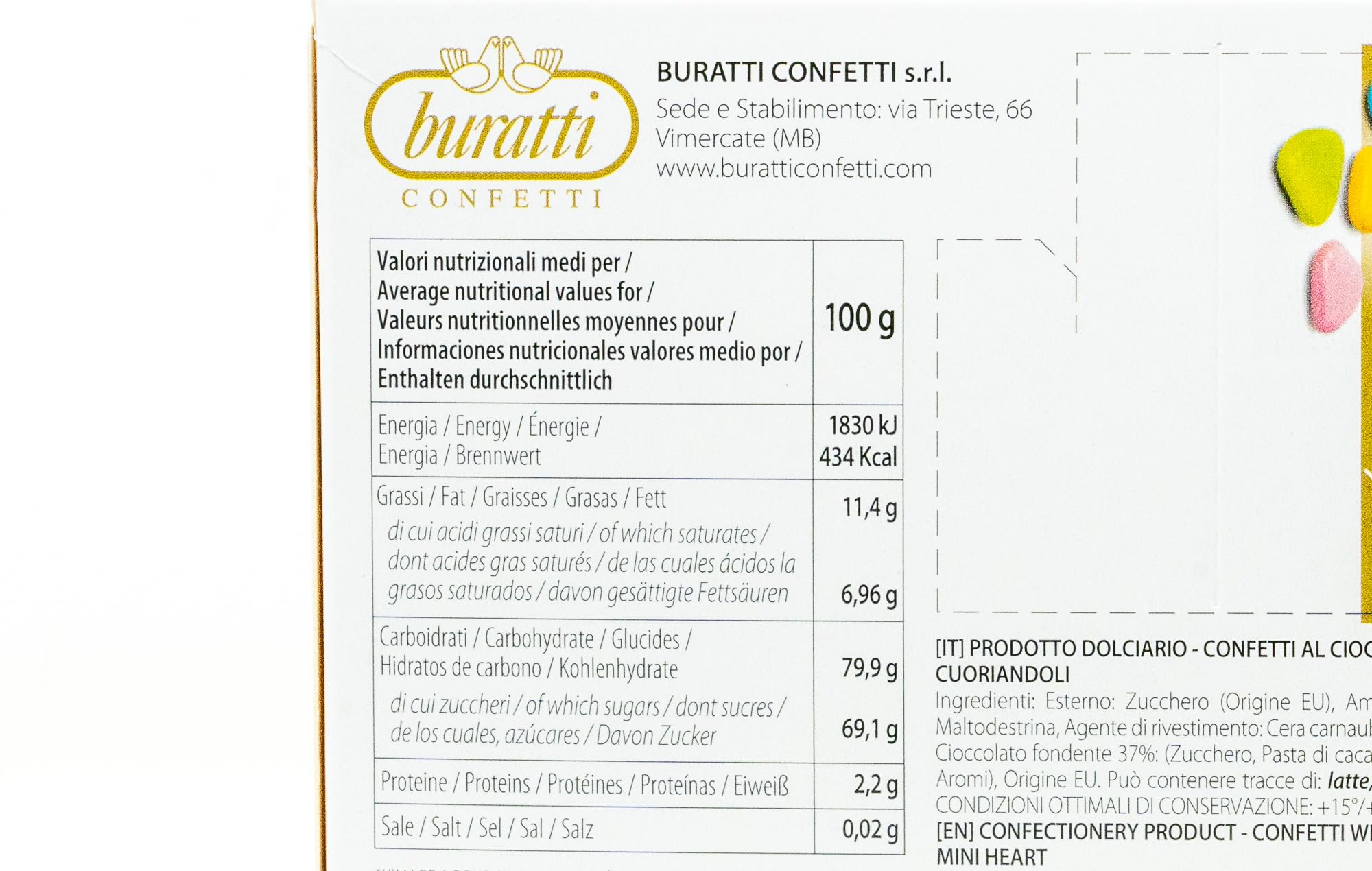 Buratti Confetti Chocolate corazon Rosa 1000 g
