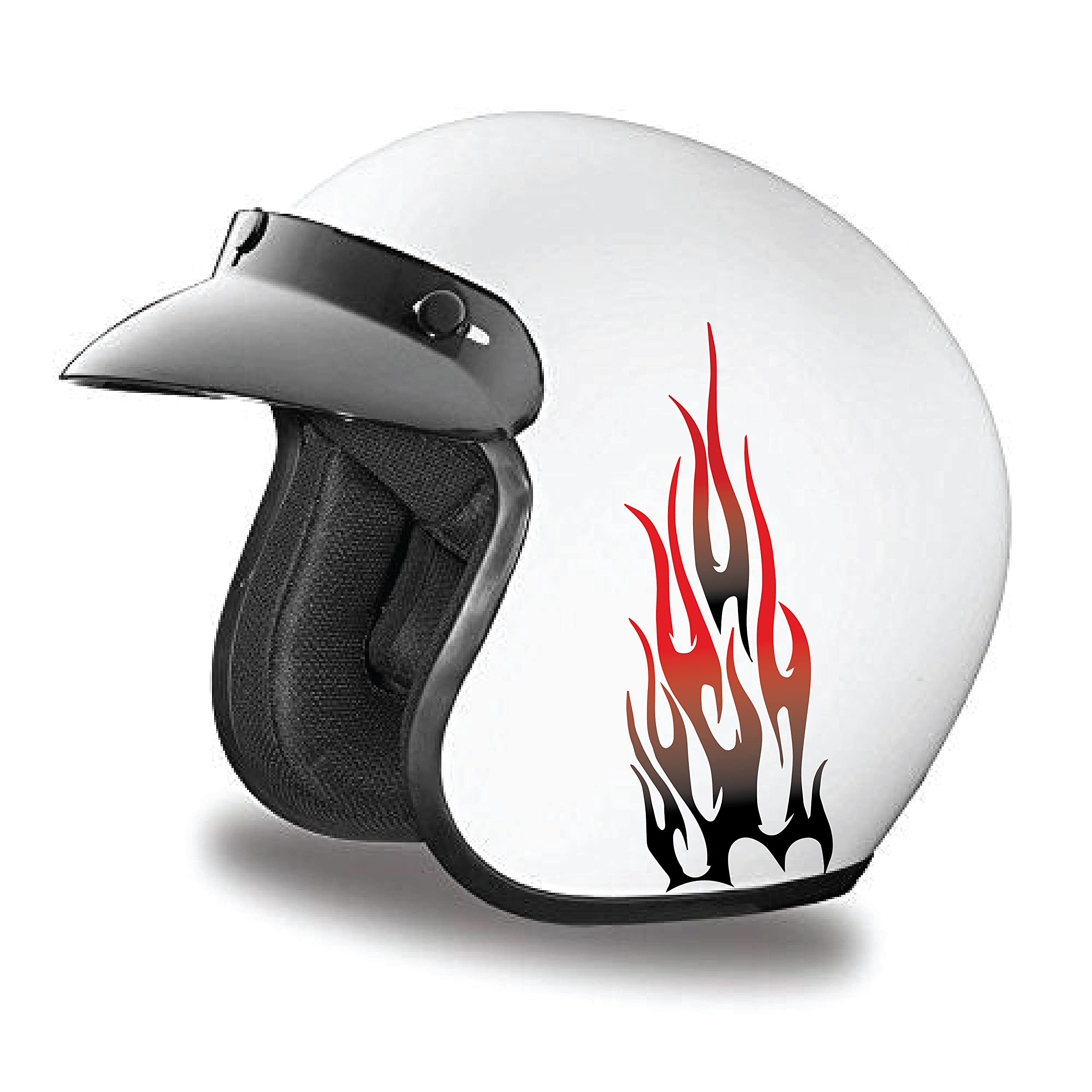 Helmet Stickers for Bike Riders Helmet Modified Graphics Printed Fire Pattern Sticker L x H 9.00 x 4.00 Cm (Pack of 2)-image-4