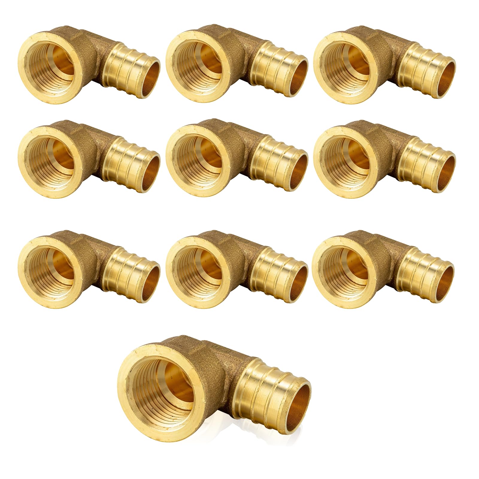 EFIELD Pex 3/4 x 1/2 pulgadas, adaptador de codo NPT roscado hembra de latón, sin plomo