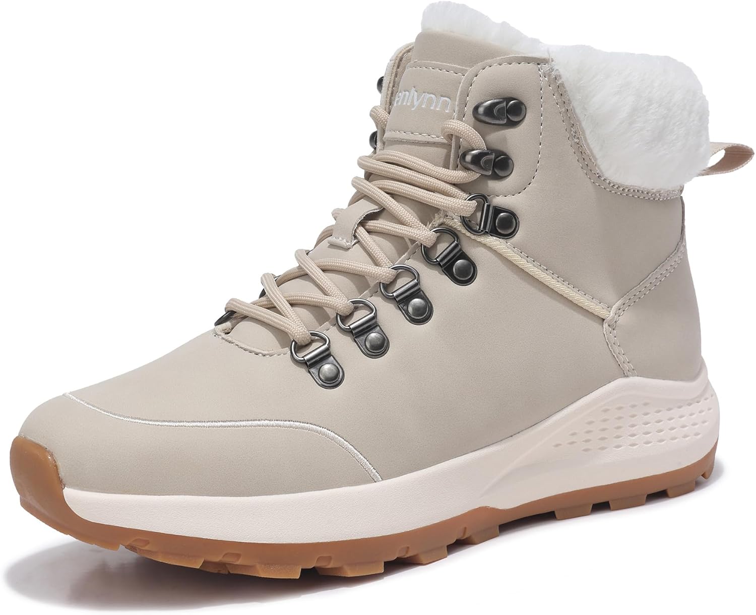 Womens Winter Hiking Boots Fur-Lined Snow Boots Warm Outdoor Shoes