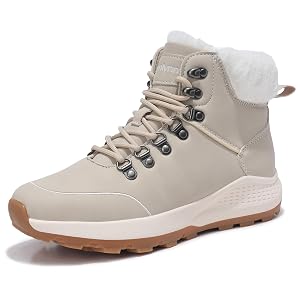 Womens Winter Hiking Boots Fur-Lined Snow Boots Warm Outdoor Shoes