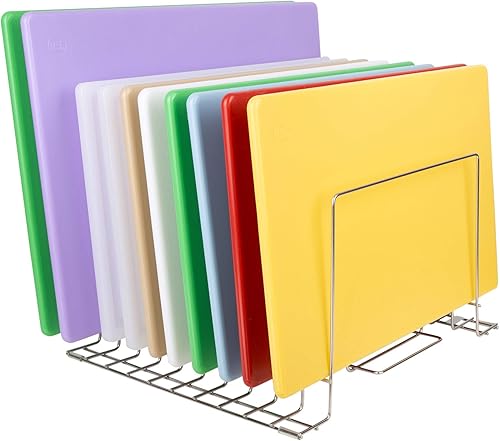 Estante para tablas de cortar comercial, acero inoxidable, no se oxida, capacidad para 10 tablas