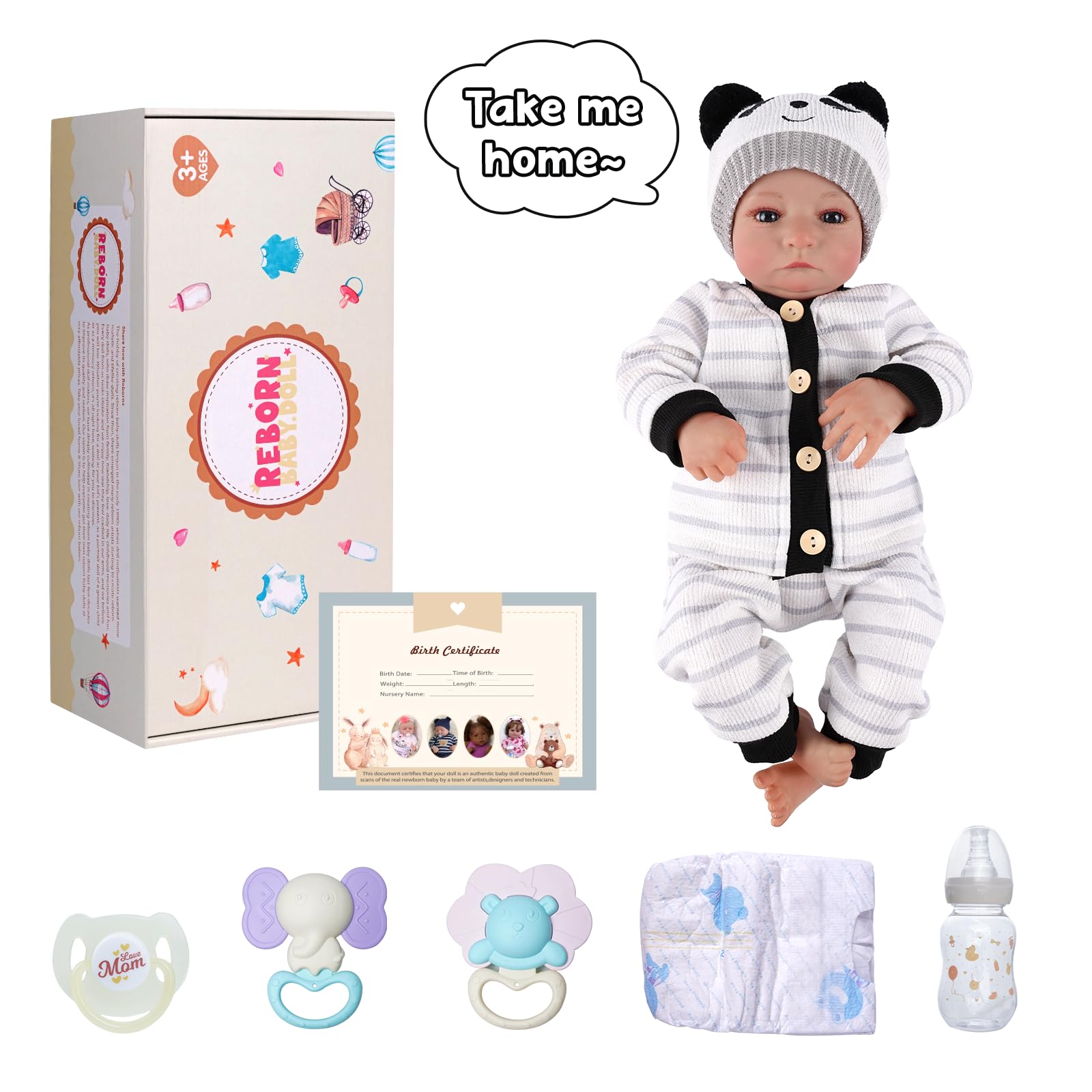 BABESIDE Muñecas Reborn para niños Muñeca Realista Aiden de 20 Pulgadas Muñeca Realista para Bebés Muñecas Reborn de Cuerpo de Tela Muñecas recién Nacidas Reales Que parecen Reales Ojos Abiertos