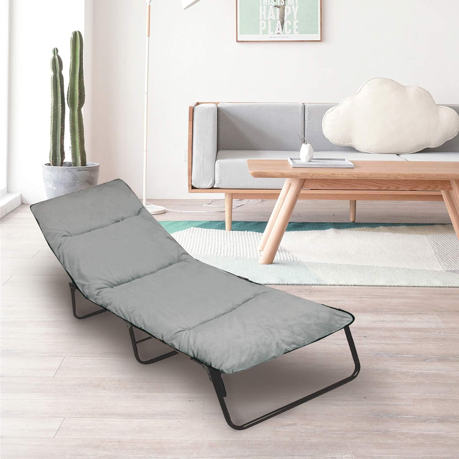 CAMPMOON Camping Cot Pads Mattress for Adults, Comfortable Thicker Cotton Sleeping Cot Pad Mattress, XL Wide Cot Pads with Waterproof Bottom, 77x29 inches, Gray : Sports & Outdoors