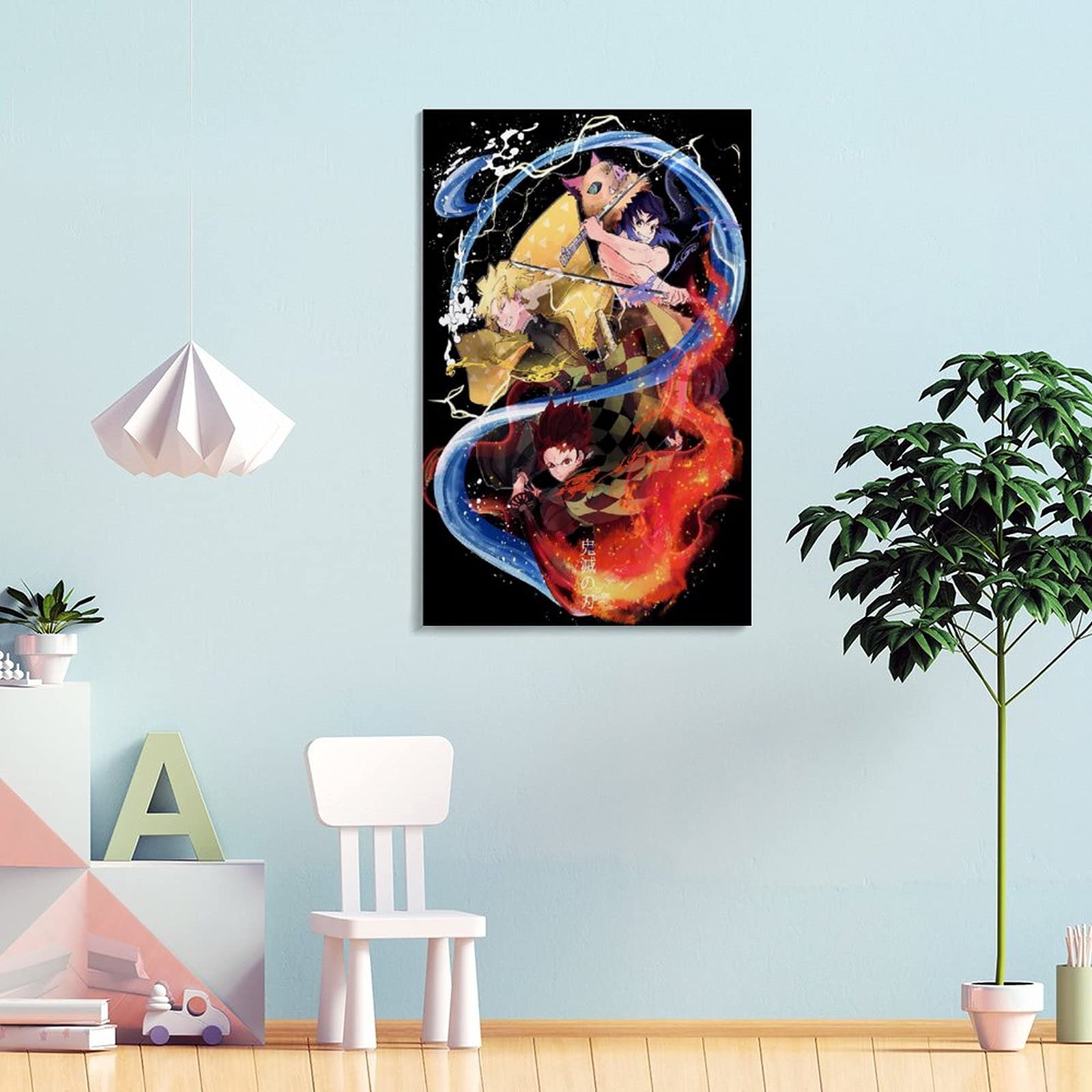 Poster Su Tela Demon Slayer Zenitsu - Set Da 6 Pezzi 30x45 Cm - Stampe Artistiche Su Tela Per Parete - Decorazione Per Camera Da Letto E Soggiorno