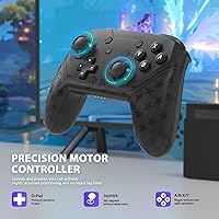 Vista 5 de YCCTEAM Controlador inalámbrico Pro compatible con SwitchSwitch LiteSwitch oled, joystick remoto con NFC, doble vibración y función de despertador