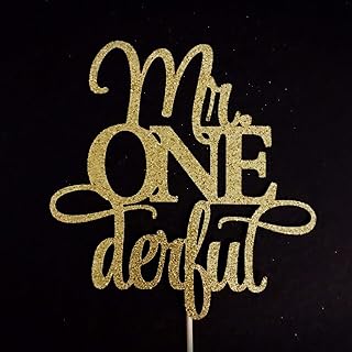 Atelier Elegance Mr Onederful Cake Topper, 1 Cake Topper, 1st Birthday Cake Topper