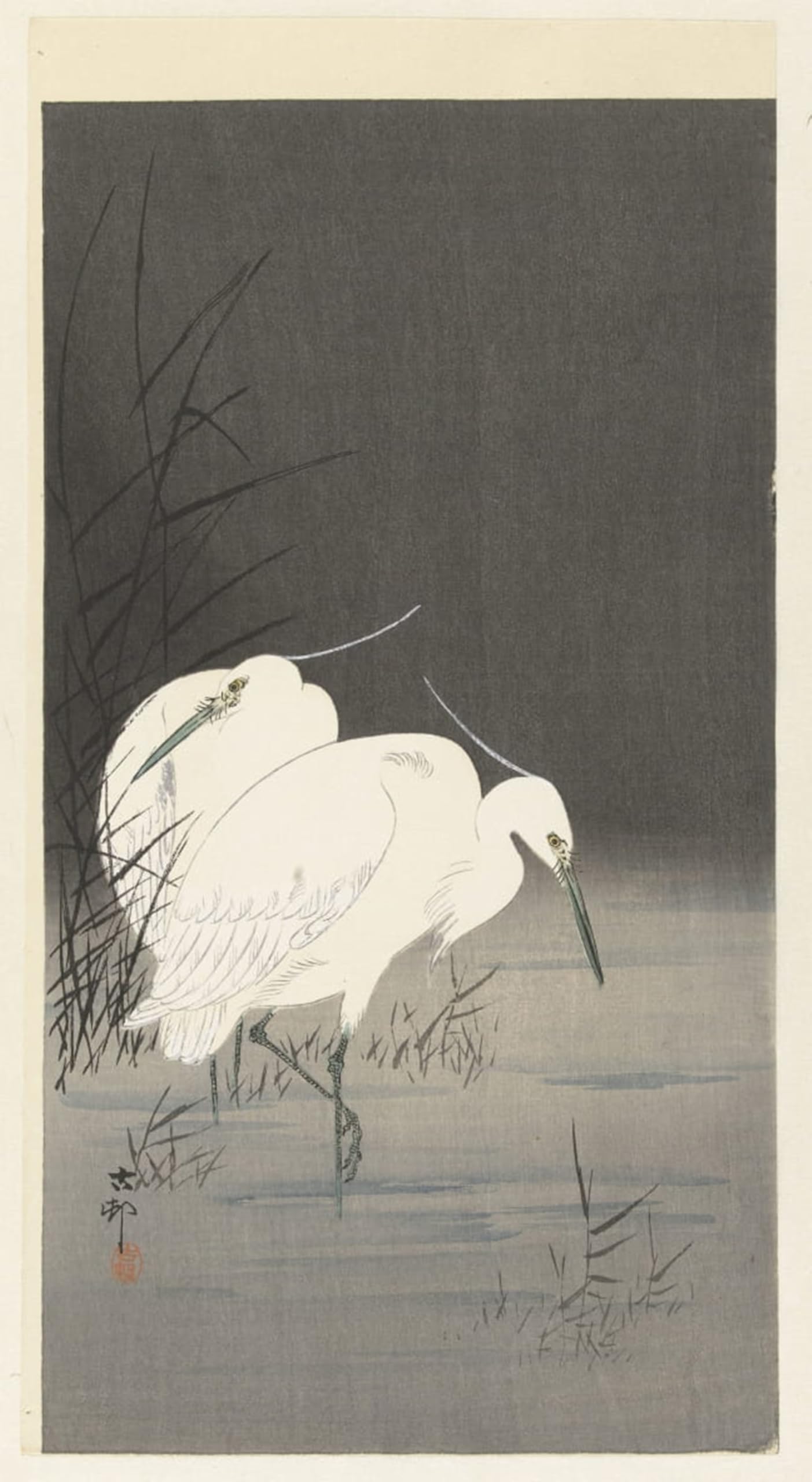 ARTXLXXBN Famous Painting Canvas Artwork Graffiti Print Magpie on a Pauwolna Branch by Ohara Koson Portrait Canvas Image for Home Decor 60x90cm
