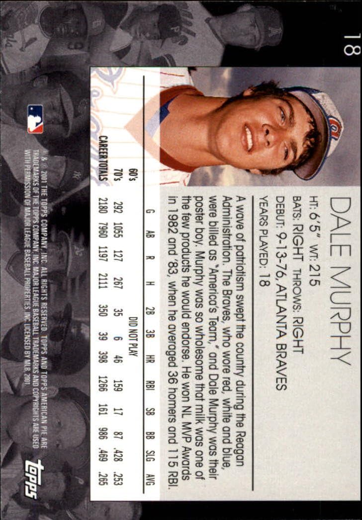 2001 Topps American Pie #18 Dale Murphy
