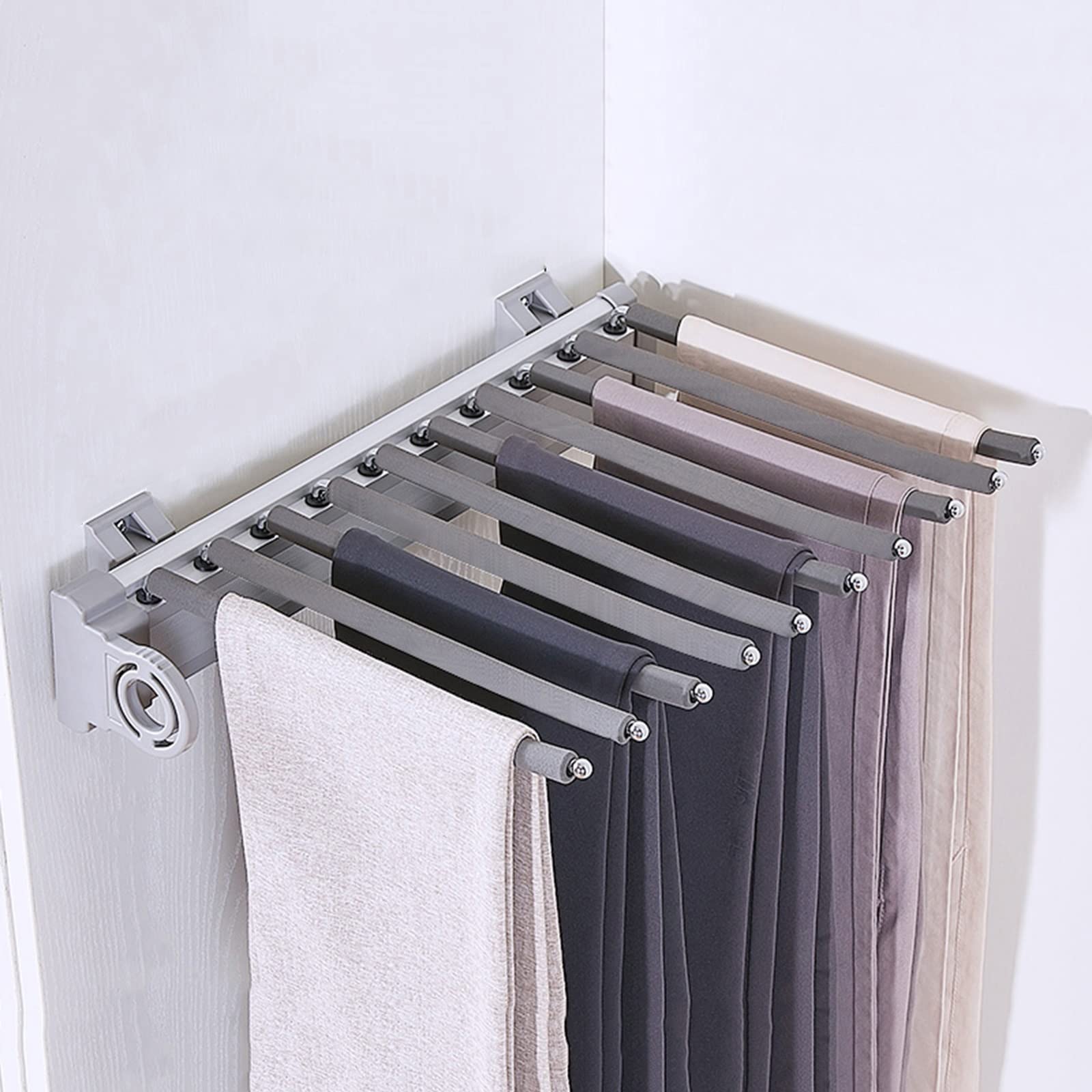 Porte-pantalon coulissant 10 bras pour dressing ordonné | Gain de place