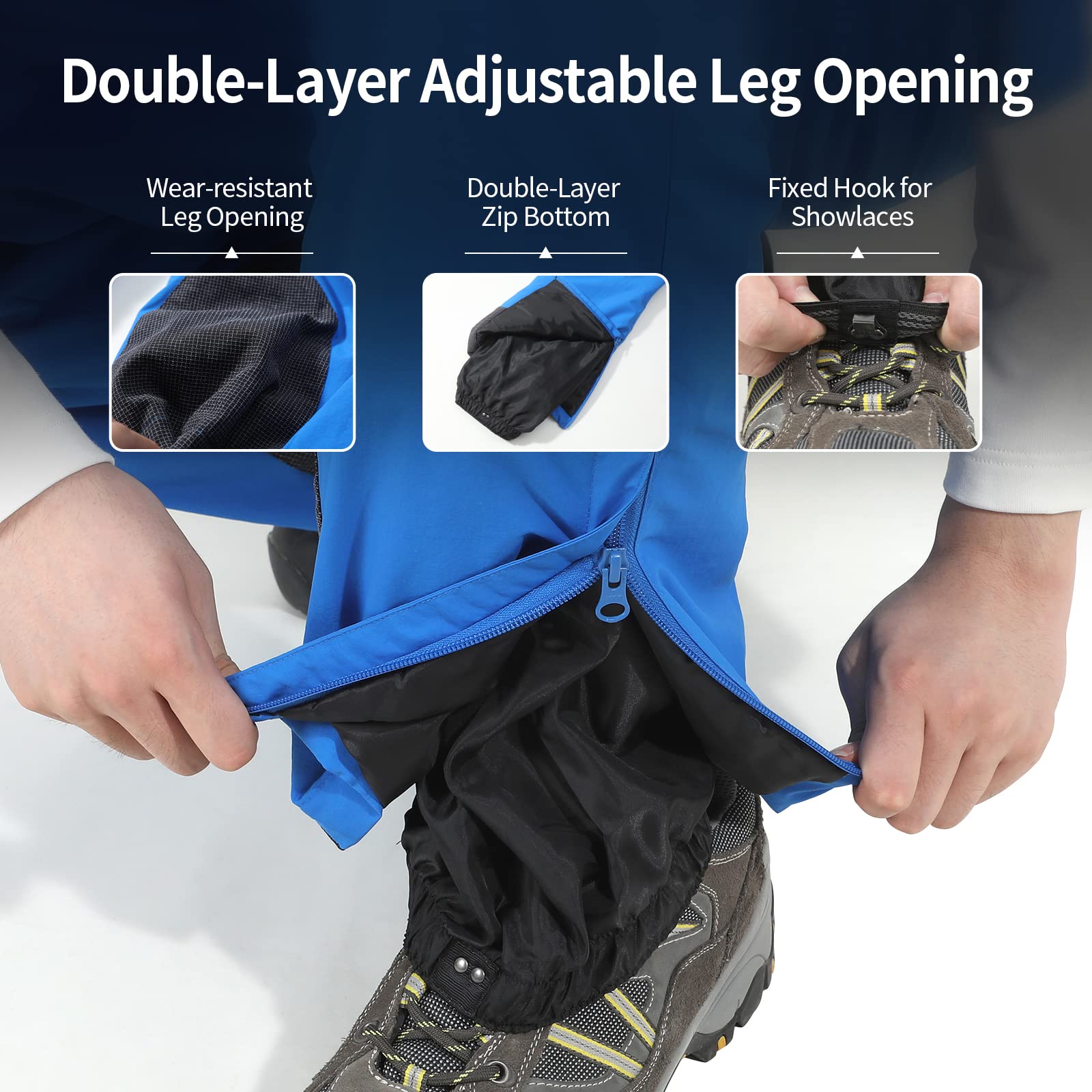 AOLI RAY Herren Skihose Snowboardhose Trägerhose Wasserdicht Gefüttert Winddicht Outdoorhose mit Abnehmbar Träger