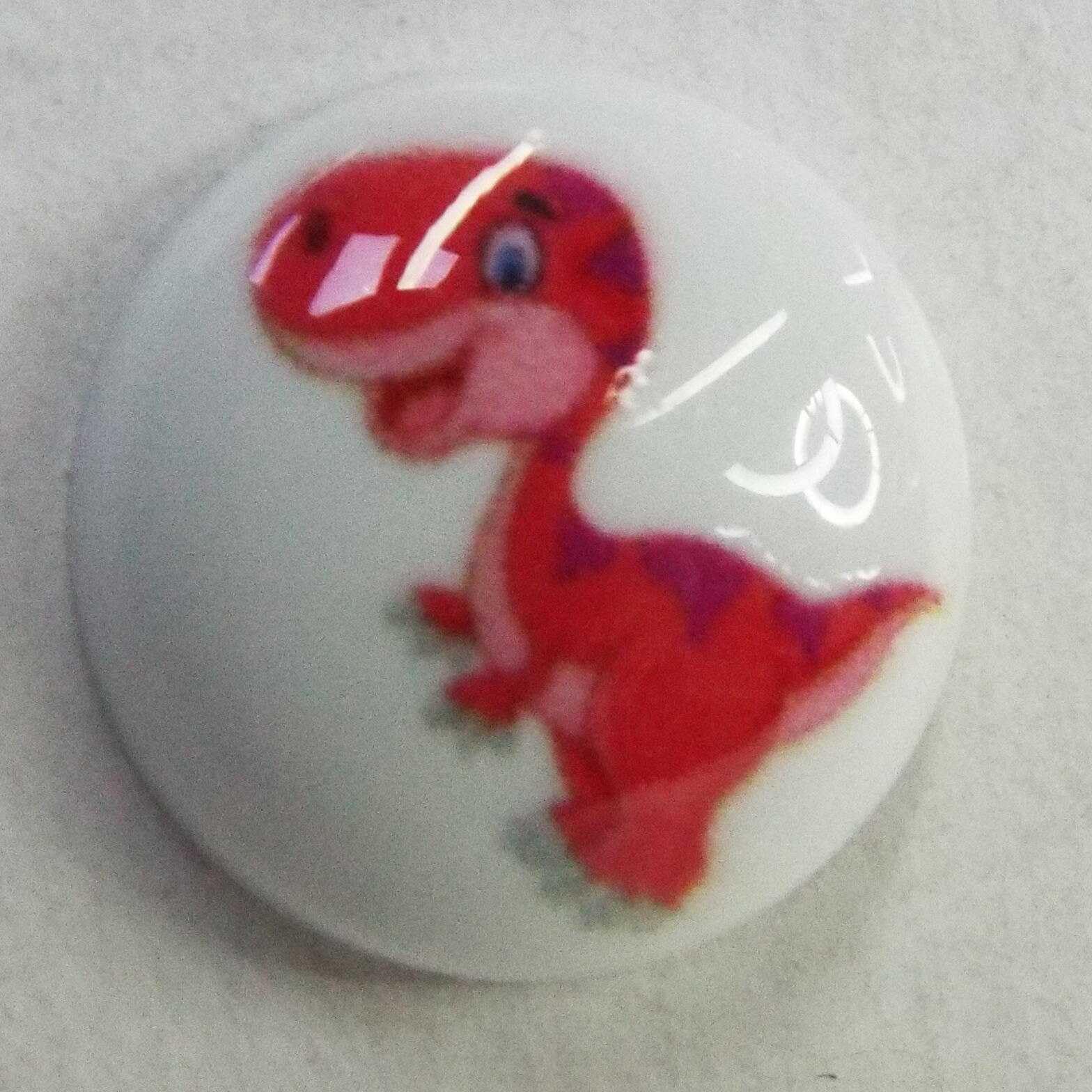 15mm Printed Button Childrens Vehicle Animal 029D, 7182 Pink Dinosaur, 4 — image 1