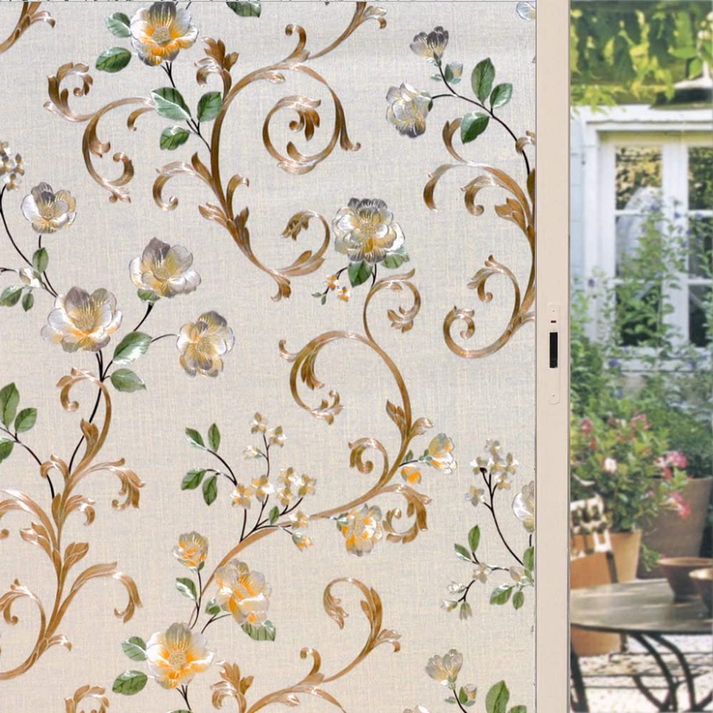 Window Privacy Film Window Film Stained Glass Decorative Static Self Adhesive for Sticker for Home(75x200cm)