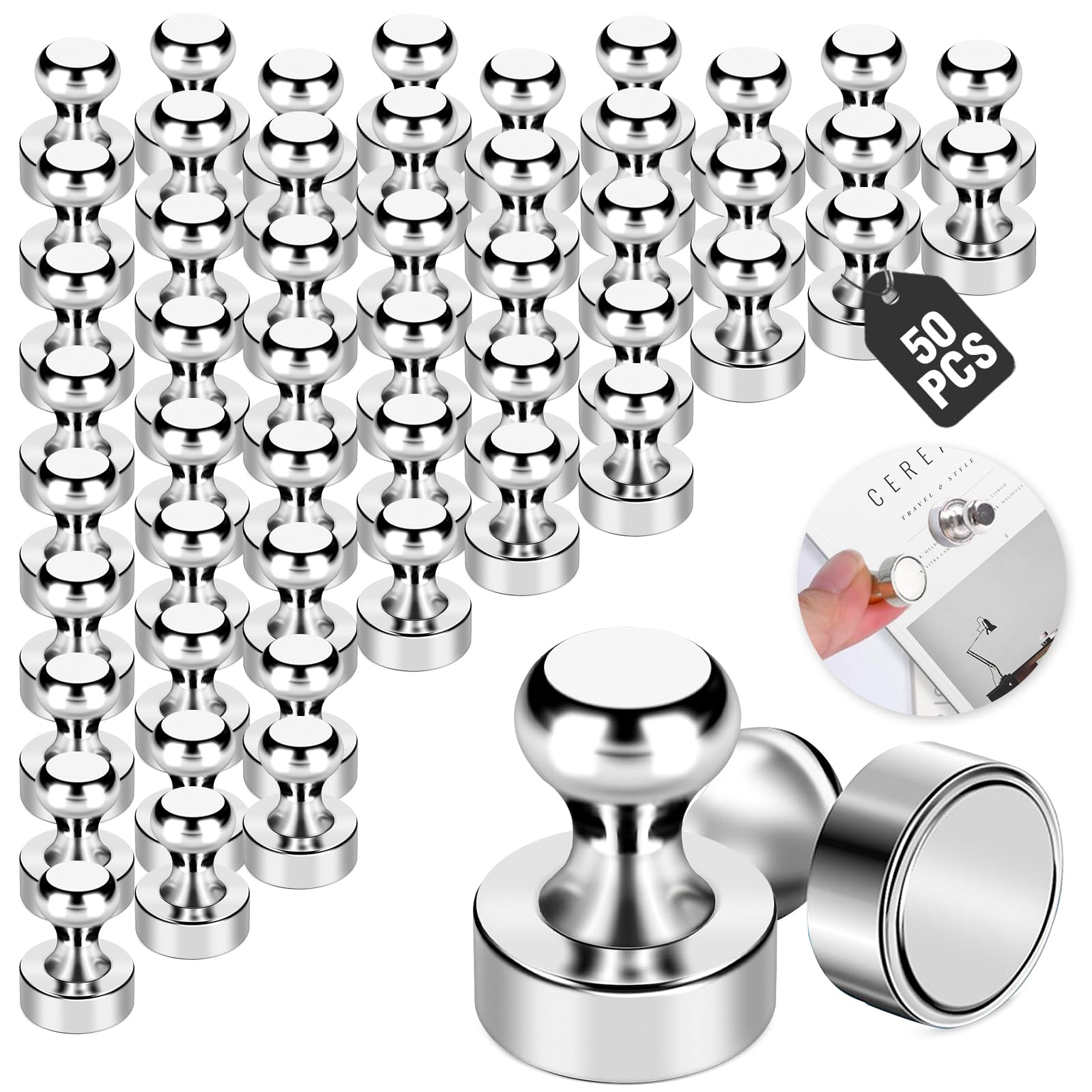 50 Stück Magnete Stark, Giantzhong Neodym Magnet Extra Stark Mini Magneten 12 X 16mm, Klein Kühlschrankmagnete für Pinnwände, Stecktafel, Whiteboard, Magnettafel, Nicht für Glasmaterialien Geeignet