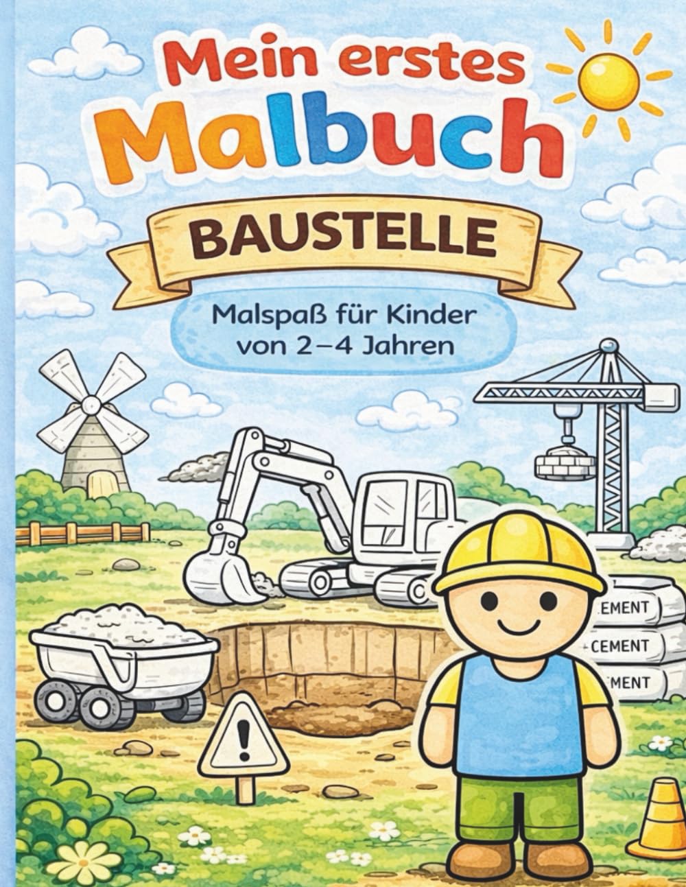 Mein erstes Malbuch - Die Baustelle: Malspaß für Kinder von 2-4 Jahren (Meine allerersten Malbücher)