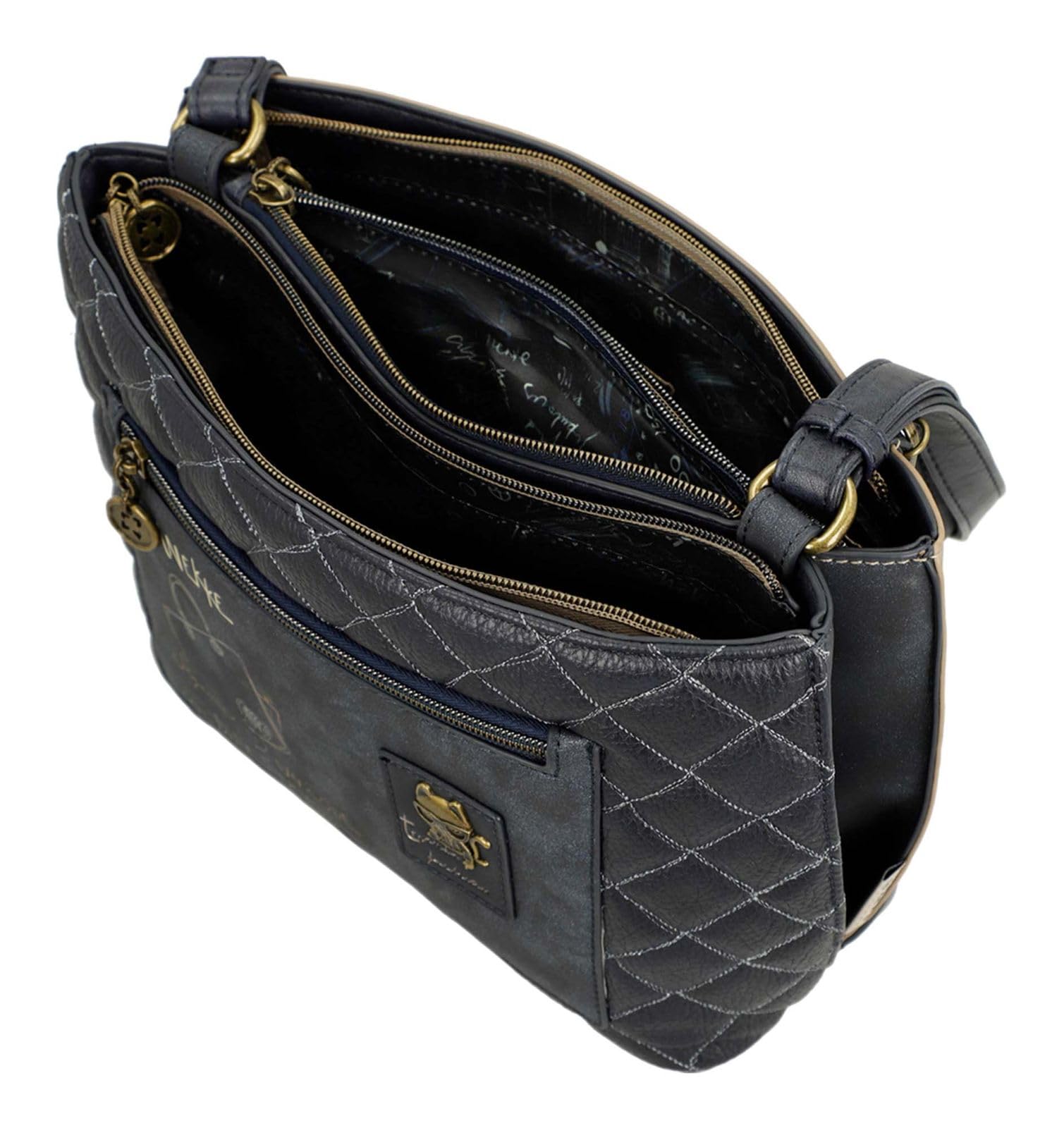 Anekke - Sac à bandoulière FEMME anthracite et beige