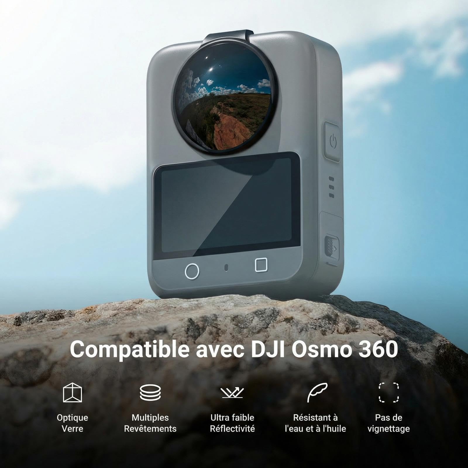 NEEWER Kit de filtres ND Compatible Uniquement avec DJI Osmo 360, ND32 (5 diaphragmes), Filtre à densité Neutre en Verre Optique Multicouche à Clipser, Accessoire pour caméra d'action,2 Pack