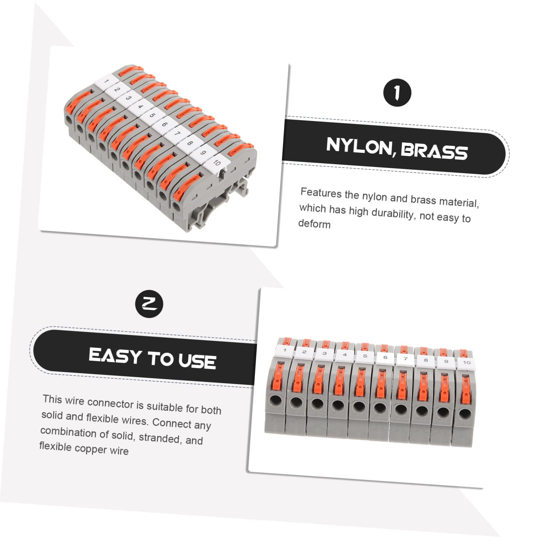 Gatuida 30sets Connettori Rapidi Per Cavi Elettrici Morsettiere Din Per Flessibili e Rigidi Facile Installazione e Utilizzo Armadi Di Distribuzione e Macchinari