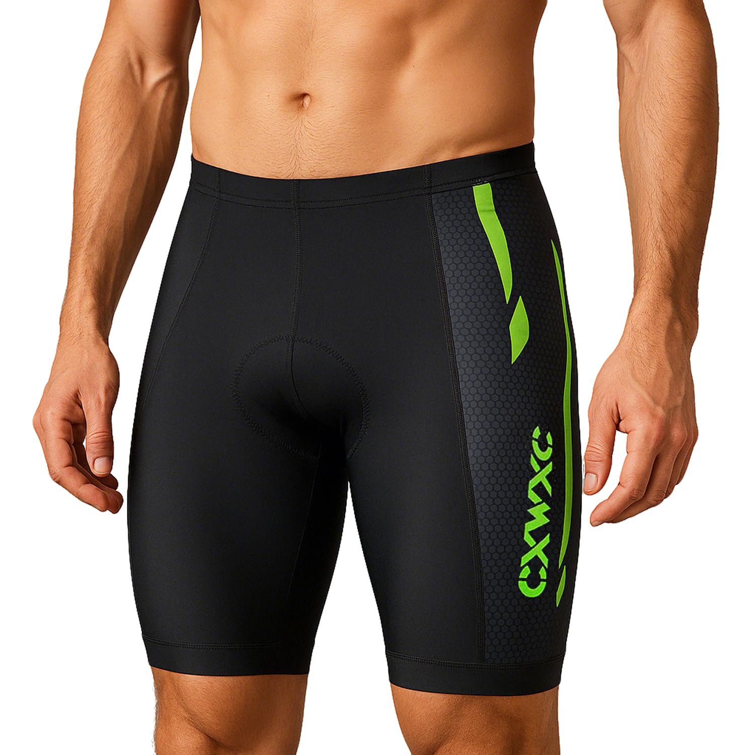 CXWXC Fahrradhose Herren mit Dicker Silikonsitzpolster, Radlerhose Herren Atmungsaktive Schnelltrocknende stoßfeste Radhose Herren