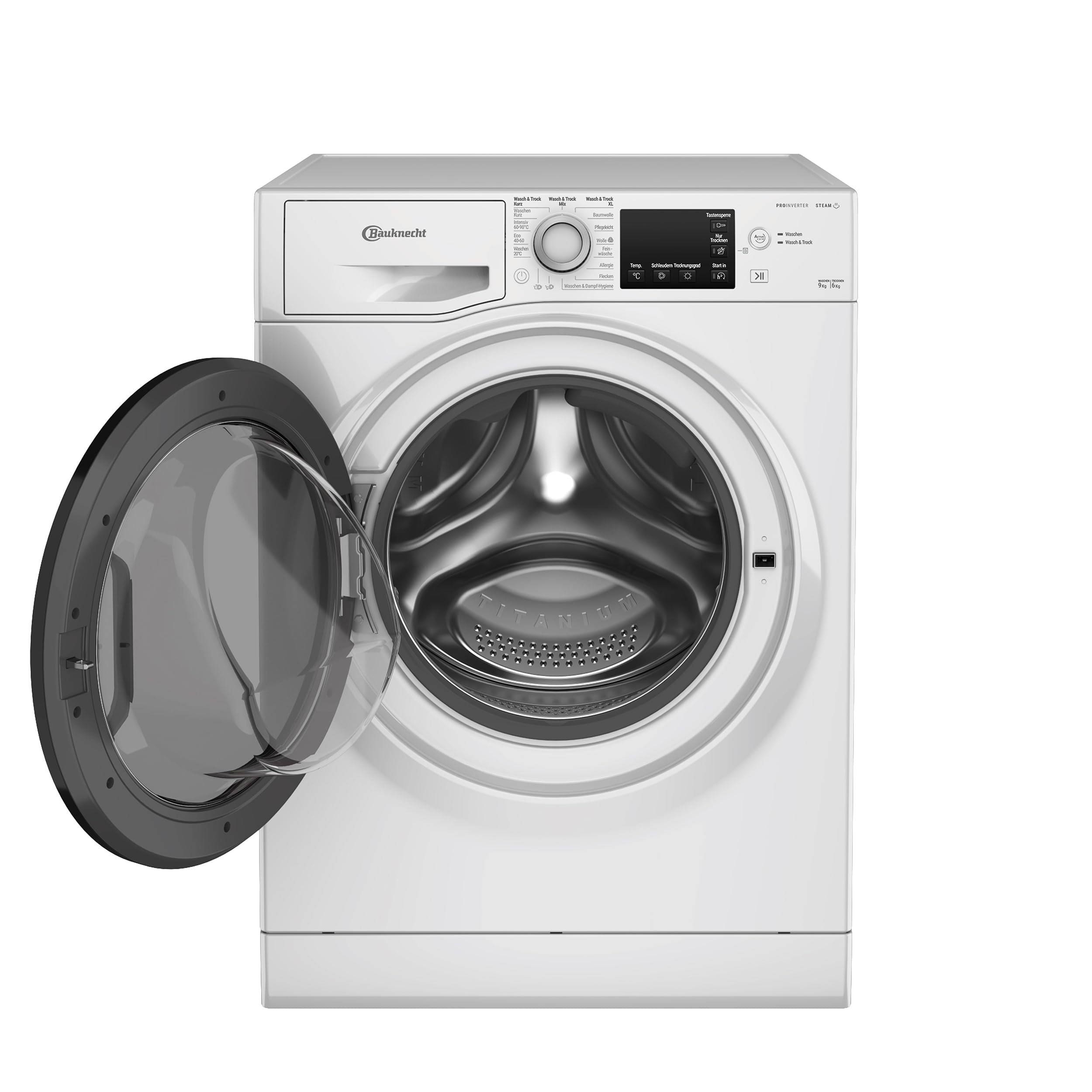 Bauknecht WD 96RC DA Waschtrockner, 9 kg Waschen / 6 kg Trocknen, 1400 U/min, Active Care Wash & Dry, Anti-Allergie-Programm, Dynamic Inverter-Motor, Nachlegefunktion, Weiß