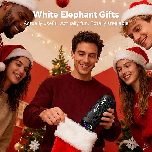 Miniatura 3 de Ortizan - Parlante Bluetooth 5.3, inalámbrico, impermeable IPX7, sonido estéreo de 24 W, graves profundos, luces RGB, emparejamiento doble, 30 horas