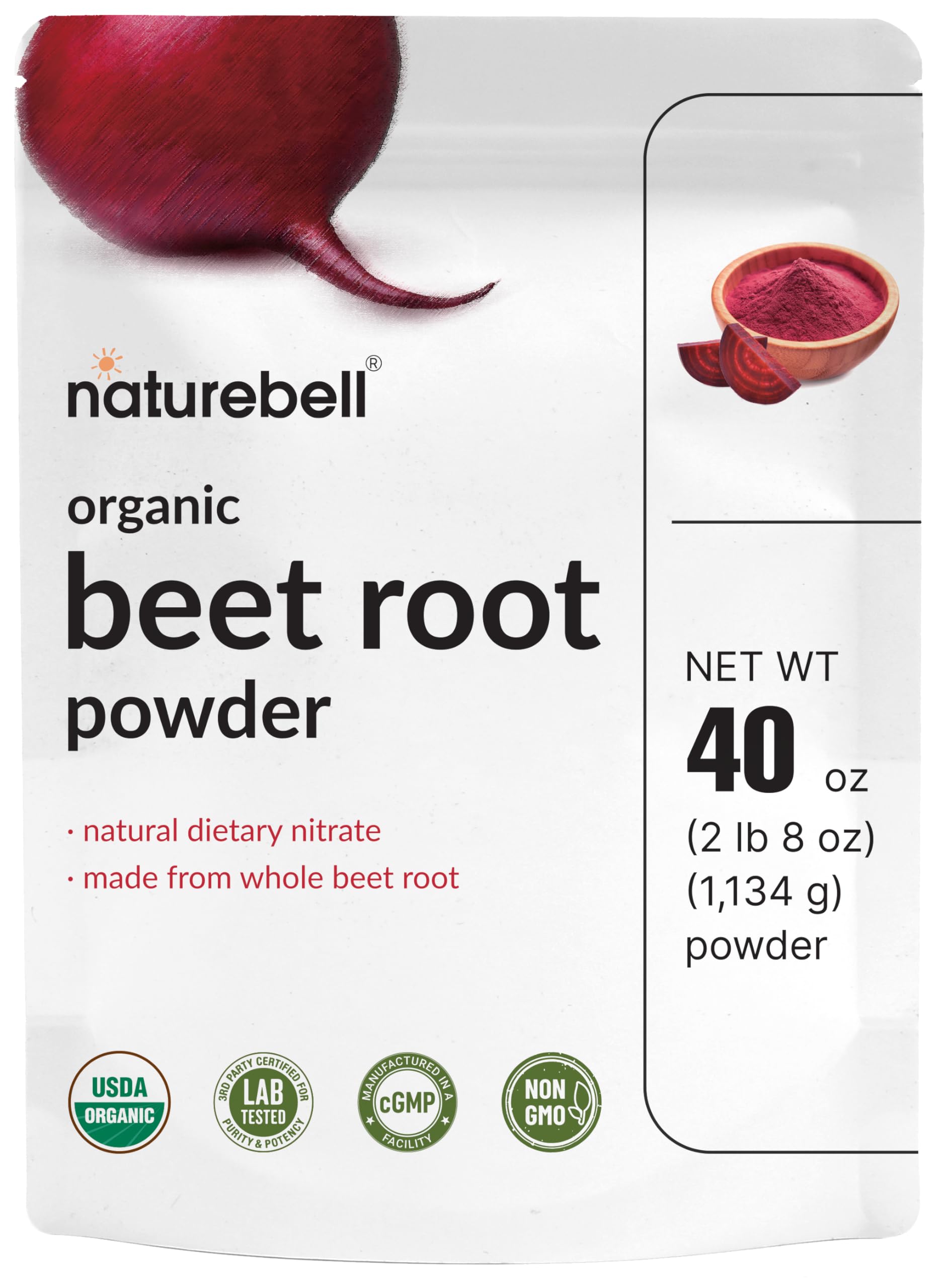 NatureBell Organic Beet Root Powder, 40 oz 40 Ounce (Pack of 1)