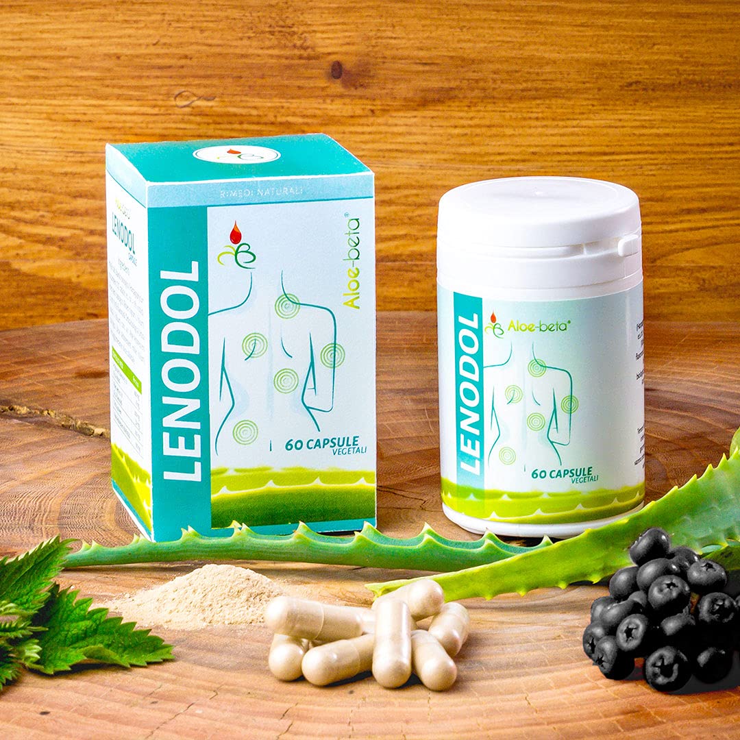 ALOEBETA Lenodol Artiglio del Diavolo Forte Capsule Vegetali - Allevia Dolori Muscolo Scheletrici di Ossa e Articolazioni - Integratore Alimentare BIO con Aloe Arborescens - Confezione da 60 Capsule